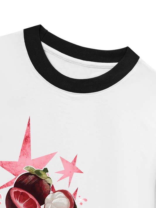 Áo Thun Ringer Relaxed Fit Summer Vibes Mangosteen Mood
