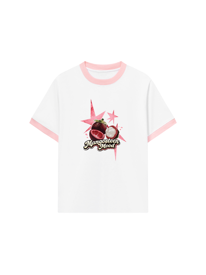 Áo Thun Ringer Relaxed Fit Summer Vibes Mangosteen Mood
