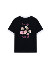 Áo Thun Ringer Relaxed Fit Summer Vibes The Sea Calls Me