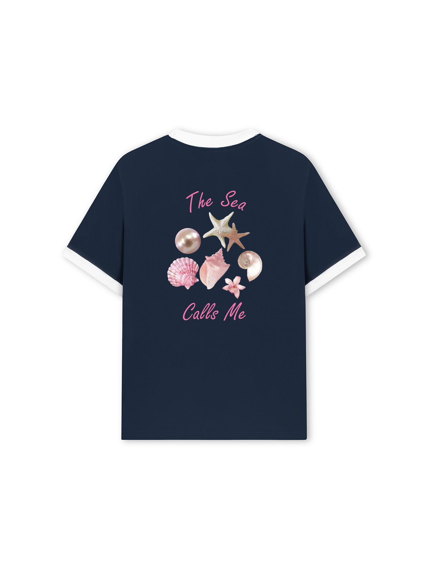 Áo Thun Ringer Relaxed Fit Summer Vibes The Sea Calls Me
