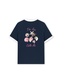 Áo Thun Ringer Relaxed Fit Summer Vibes The Sea Calls Me