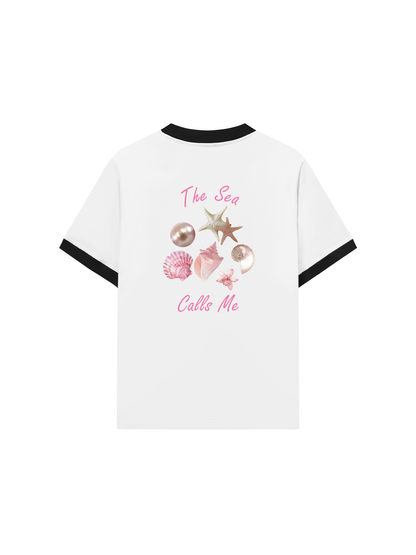 Áo Thun Ringer Relaxed Fit Summer Vibes The Sea Calls Me