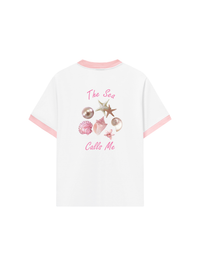 Áo Thun Ringer Relaxed Fit Summer Vibes The Sea Calls Me