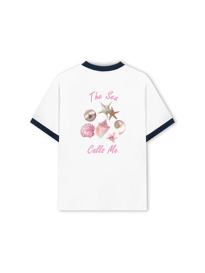 Áo Thun Ringer Relaxed Fit Summer Vibes The Sea Calls Me