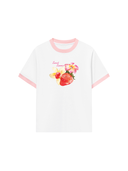 Áo Thun Ringer Relaxed Fit Summer Vibes Sweet Summer