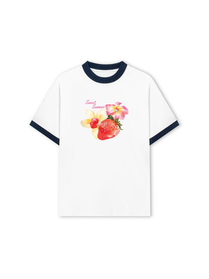 Áo Thun Ringer Relaxed Fit Summer Vibes Sweet Summer