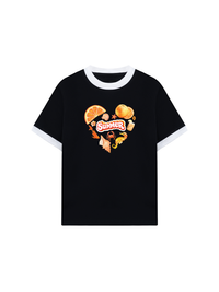 Áo Thun Ringer Relaxed Fit Summer Vibes Heart Orange Summer