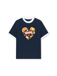 Áo Thun Ringer Relaxed Fit Summer Vibes Heart Orange Summer
