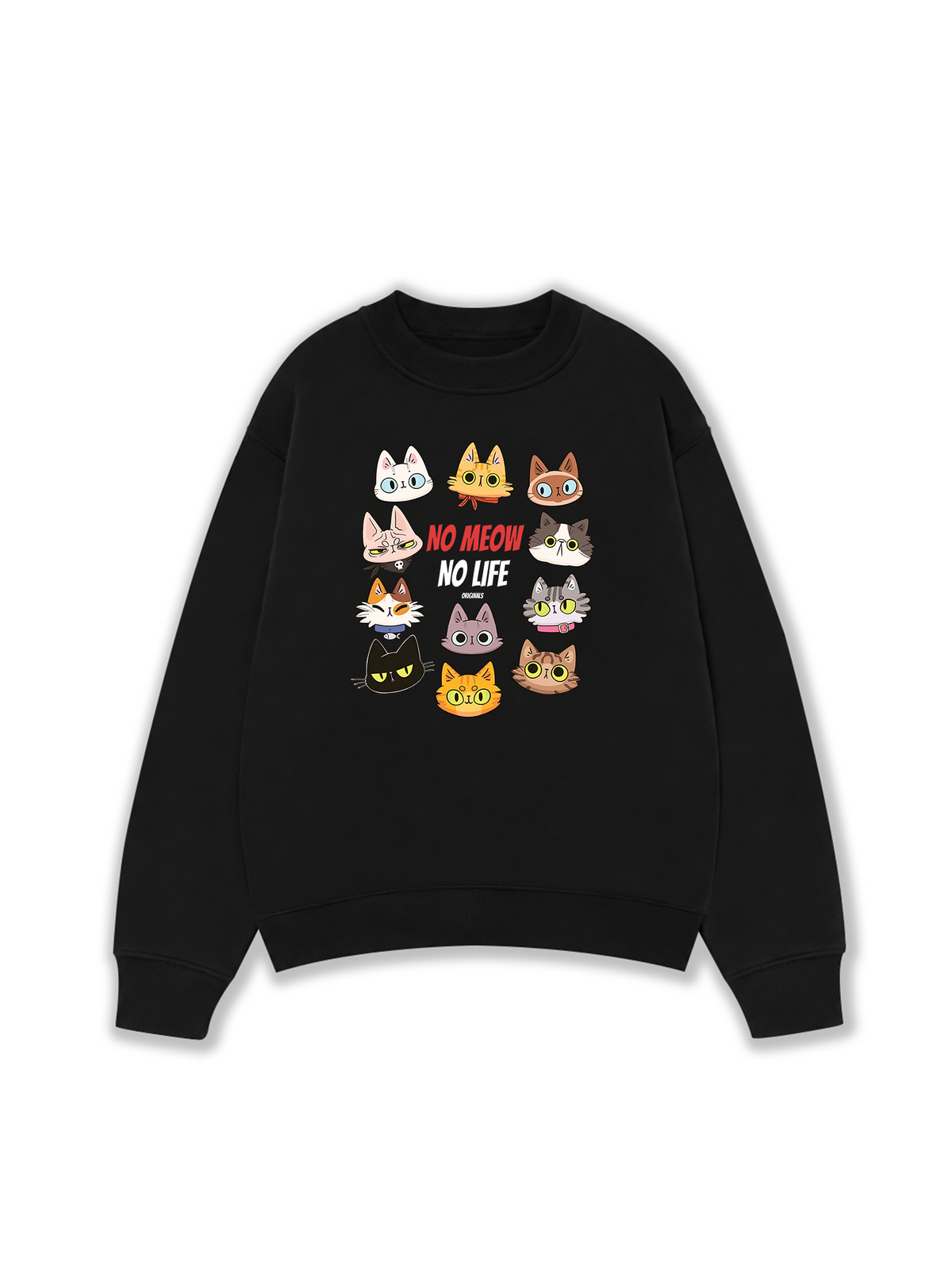 Áo Sweater Nỉ Hai Da Animal Mood No Meow No Life