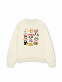 Áo Sweater Nỉ Hai Da Animal Mood No Meow No Life