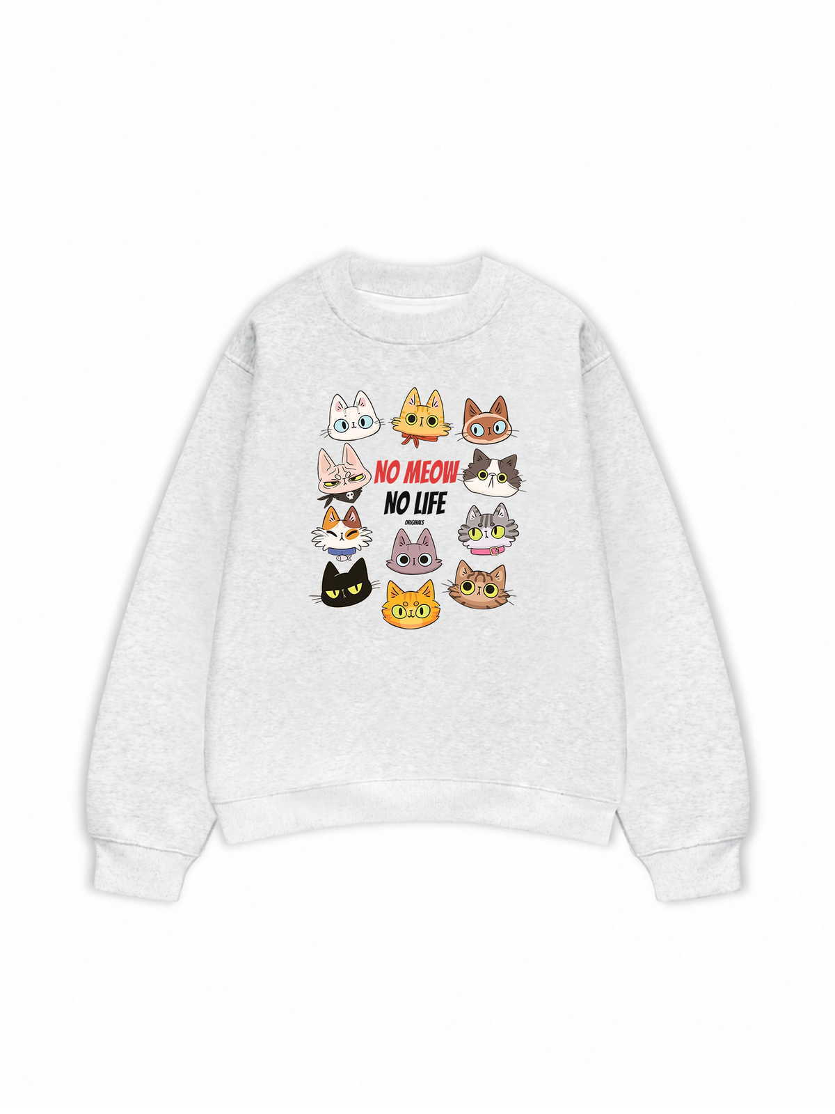 Áo Sweater Nỉ Hai Da Animal Mood No Meow No Life
