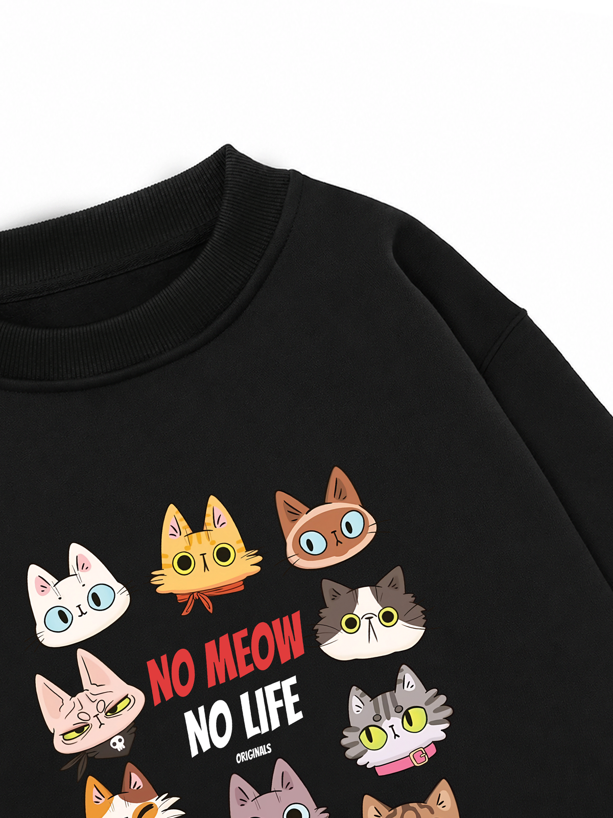 Áo Sweater Nỉ Hai Da Animal Mood No Meow No Life