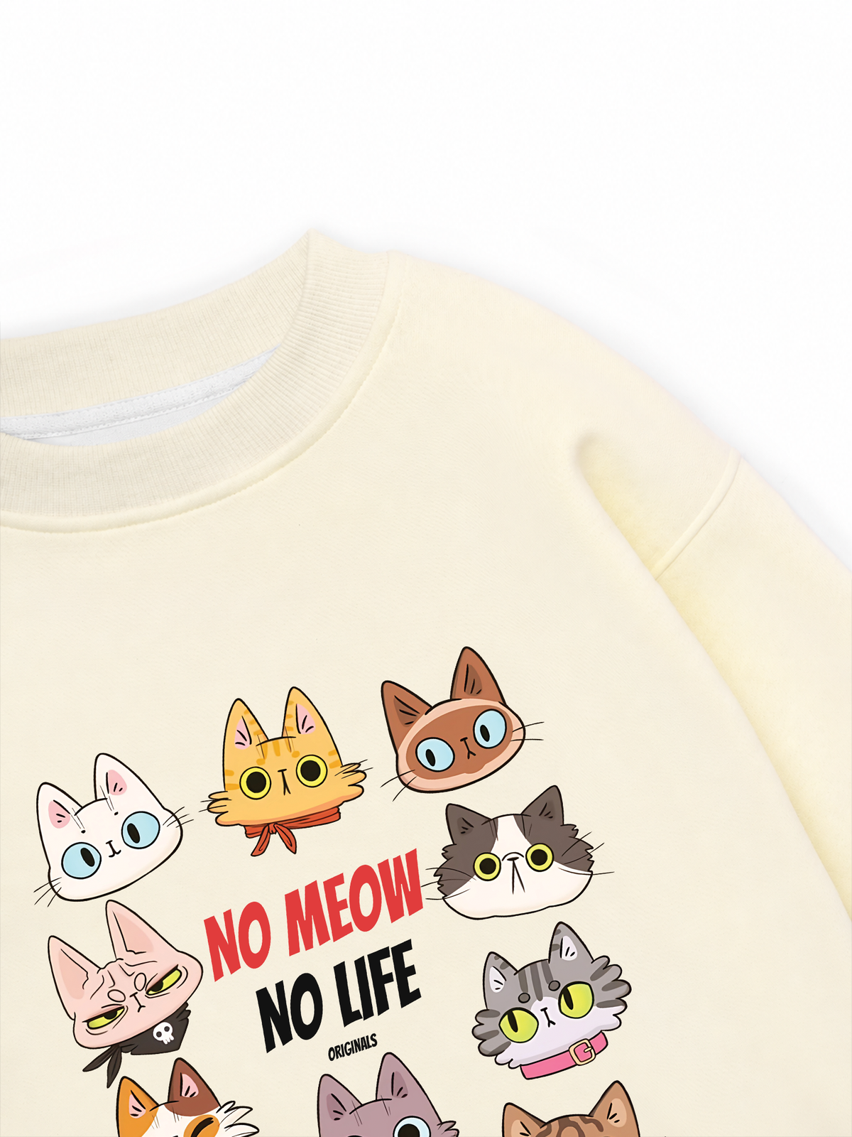 Áo Sweater Nỉ Hai Da Animal Mood No Meow No Life