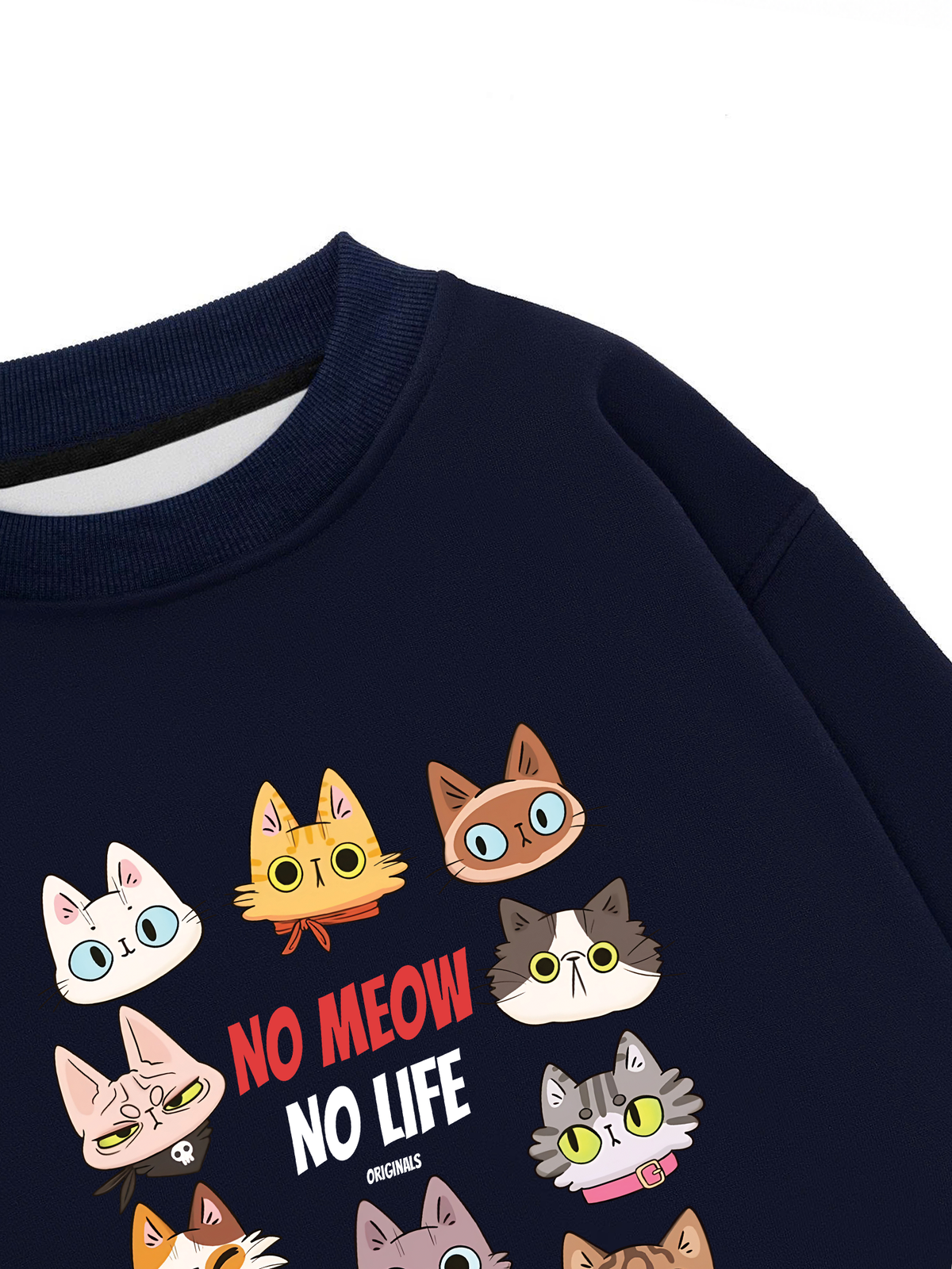 Áo Sweater Nỉ Hai Da Animal Mood No Meow No Life