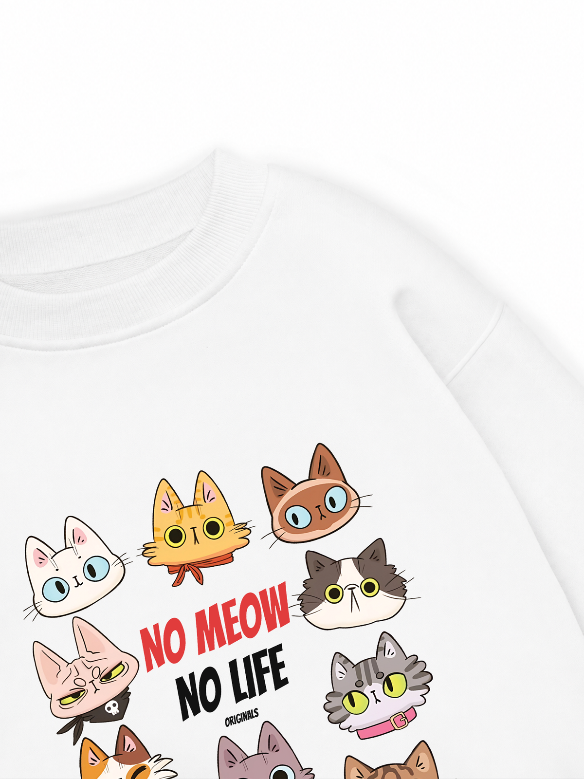 Áo Sweater Nỉ Hai Da Animal Mood No Meow No Life