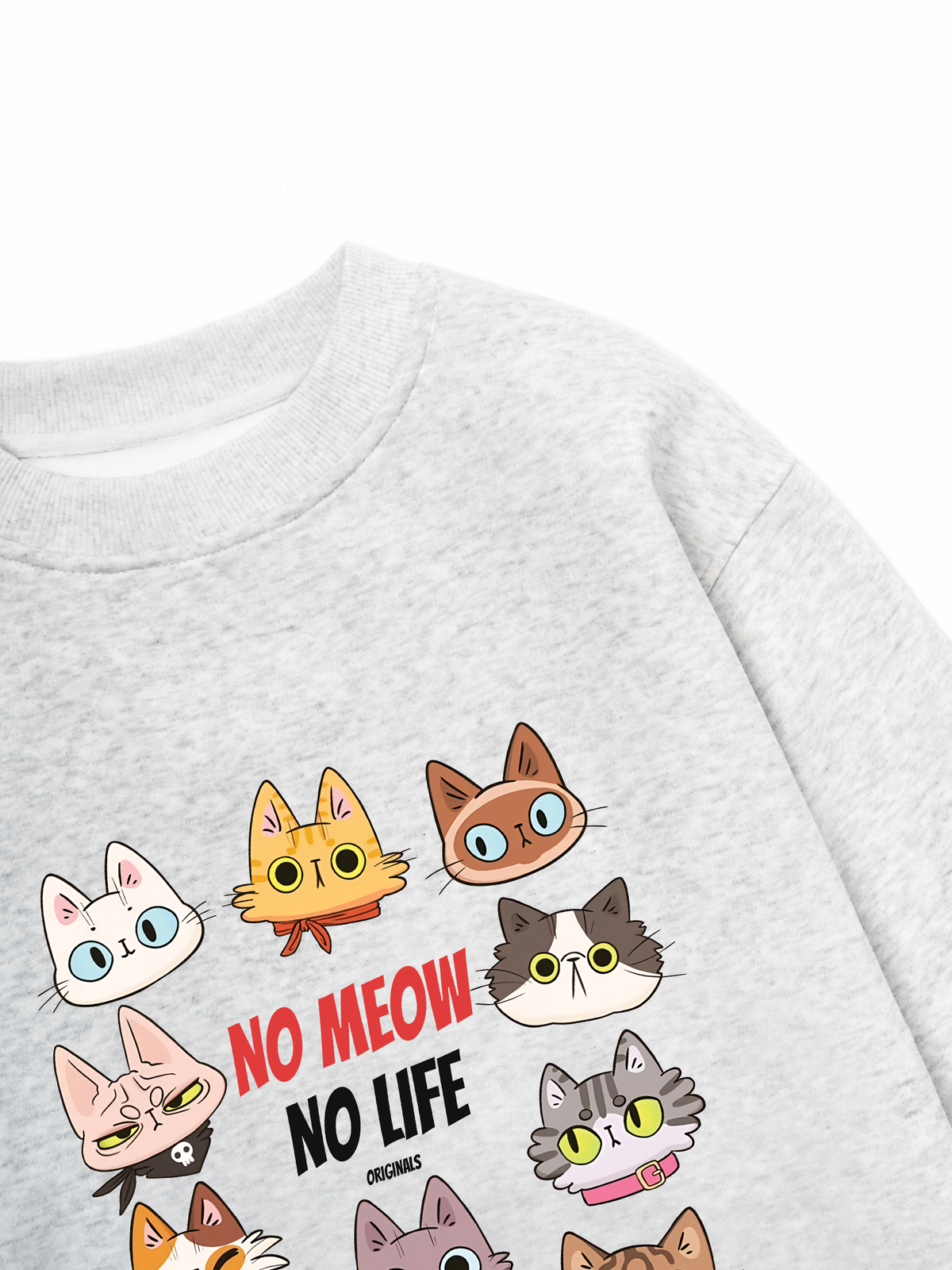 Áo Sweater Nỉ Hai Da Animal Mood No Meow No Life
