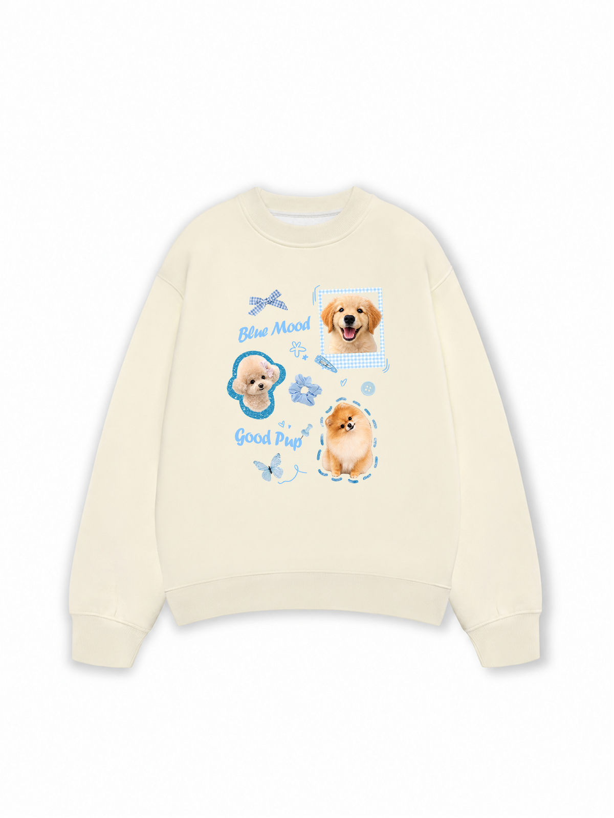 Áo Sweater Nỉ Hai Da Daily Cuties Blue Mood Good Pup