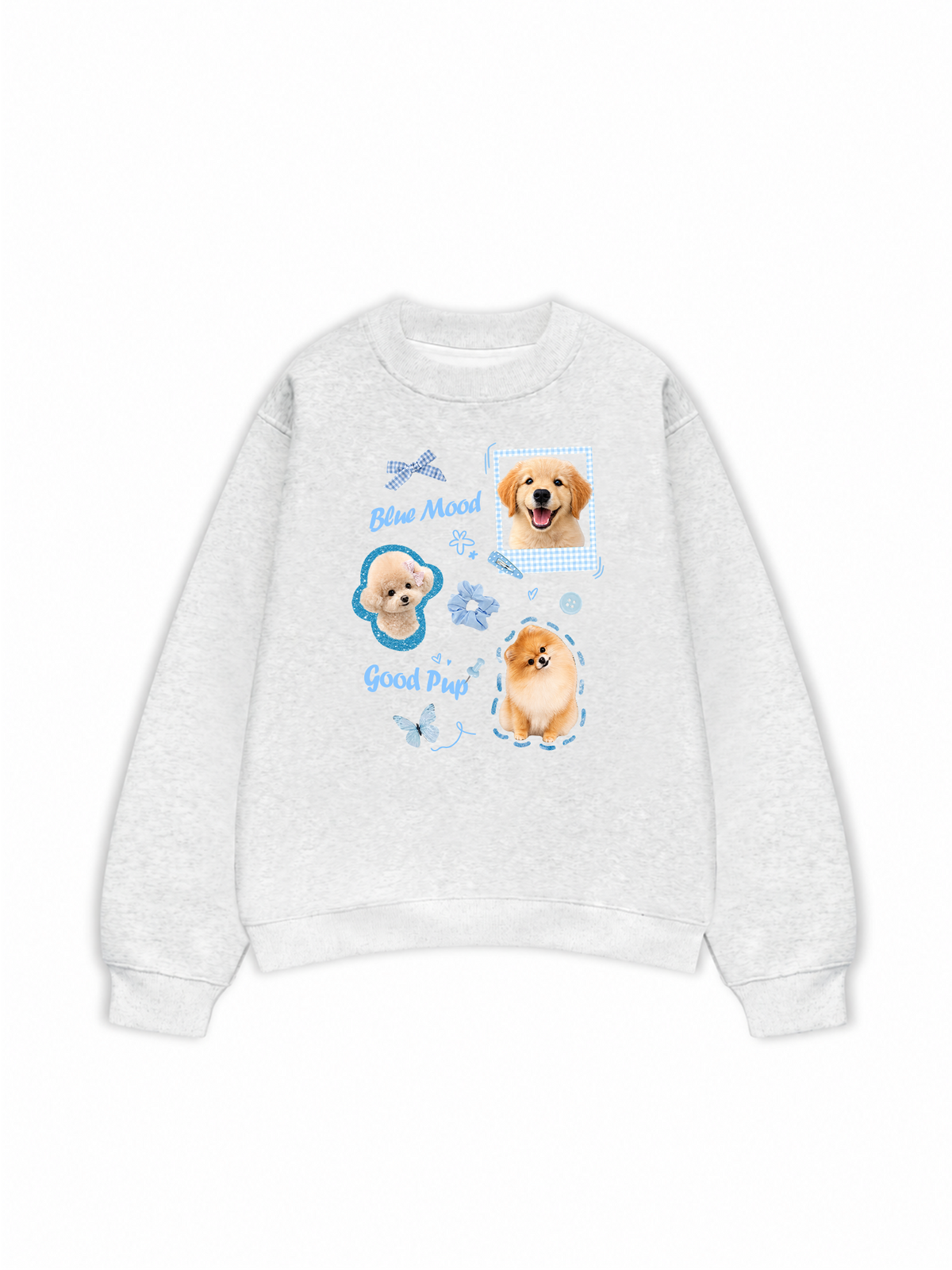 Áo Sweater Nỉ Hai Da Daily Cuties Blue Mood Good Pup