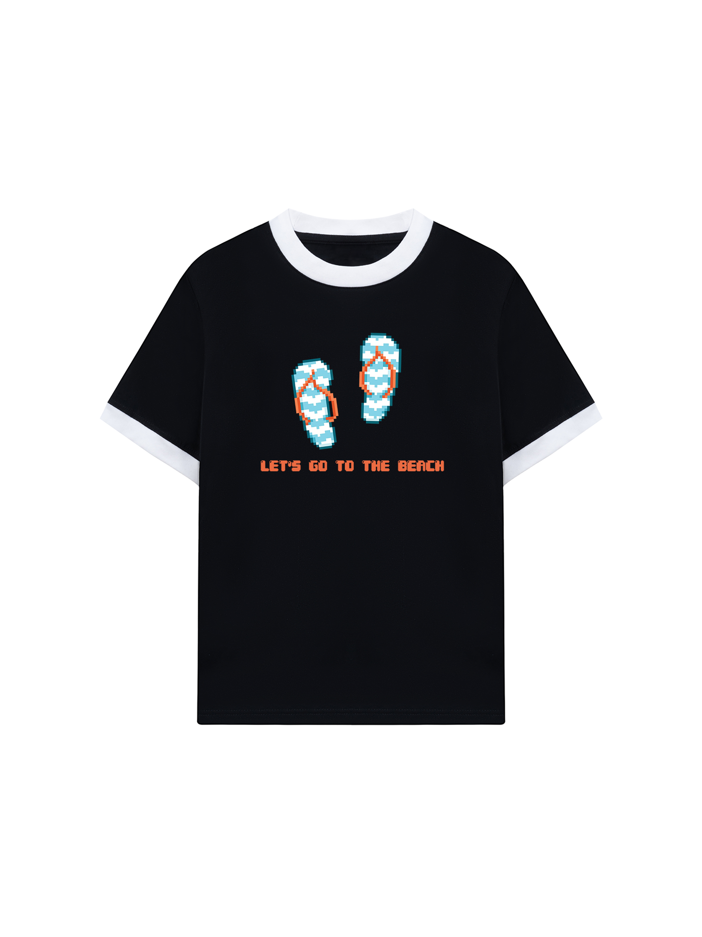 Áo Thun Ringer Relaxed Fit Summer Vibes Let_s Go To The Beach