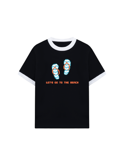 Áo Thun Ringer Relaxed Fit Summer Vibes Let_s Go To The Beach