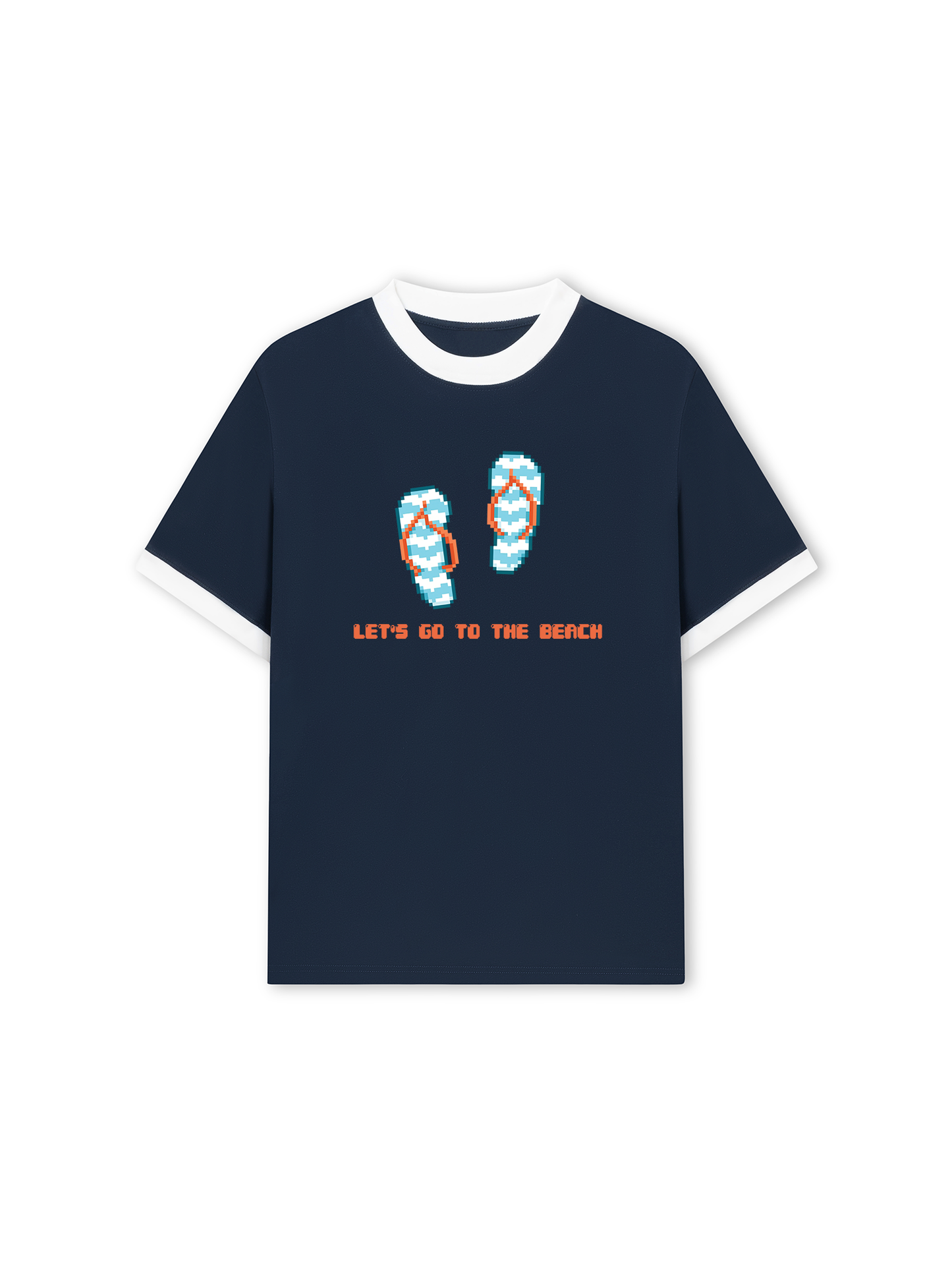 Áo Thun Ringer Relaxed Fit Summer Vibes Let_s Go To The Beach