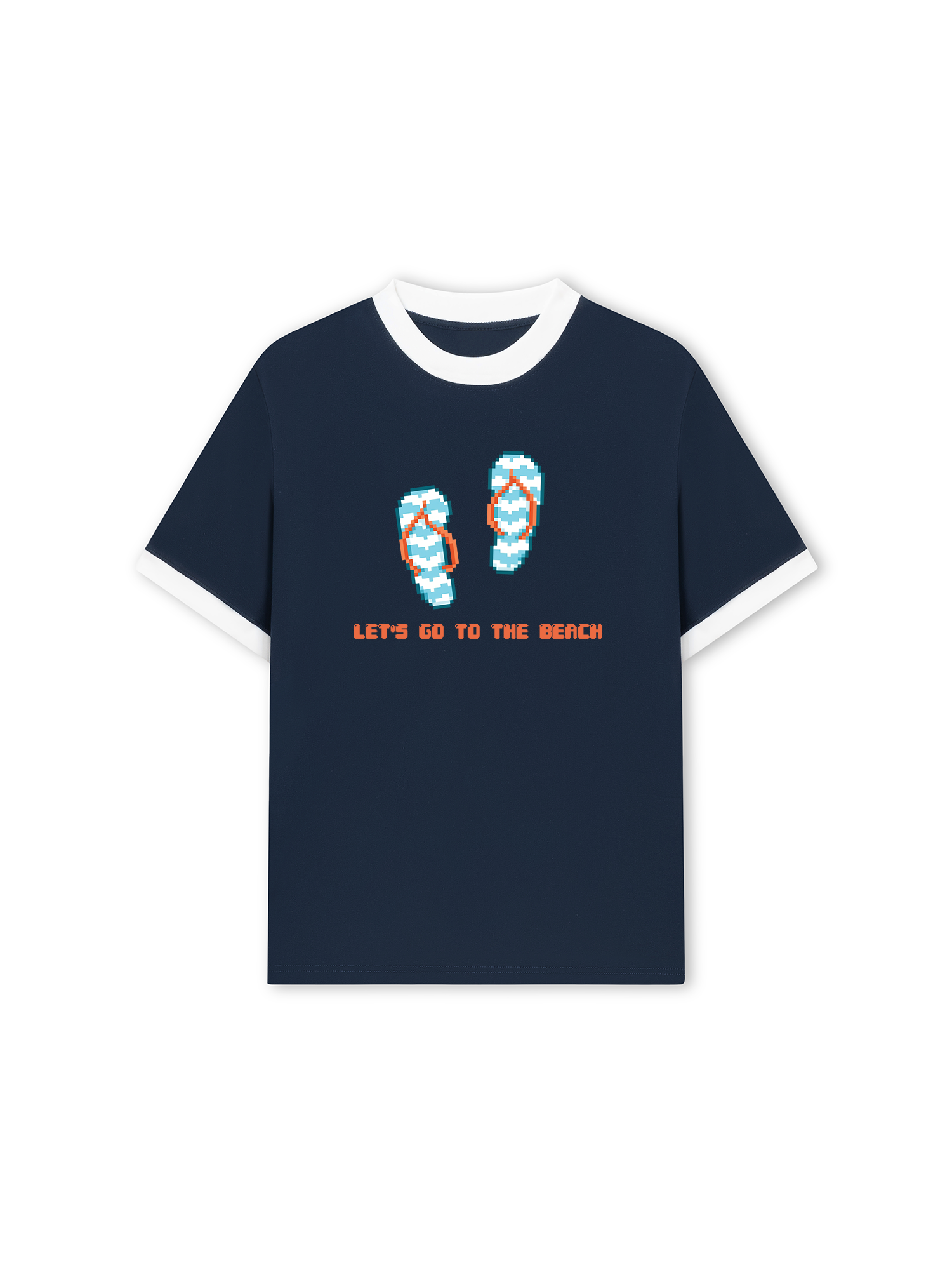 Áo Thun Ringer Relaxed Fit Summer Vibes Let_s Go To The Beach