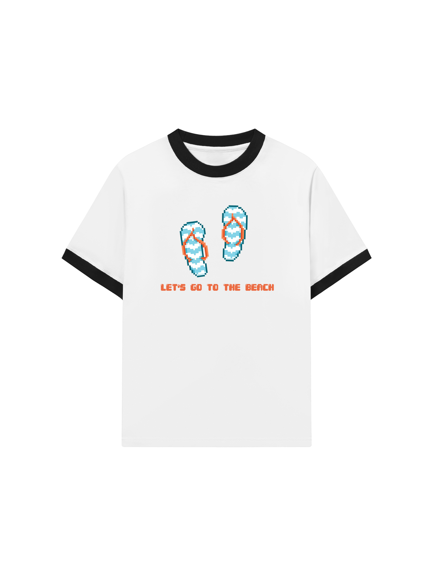 Áo Thun Ringer Relaxed Fit Summer Vibes Let_s Go To The Beach