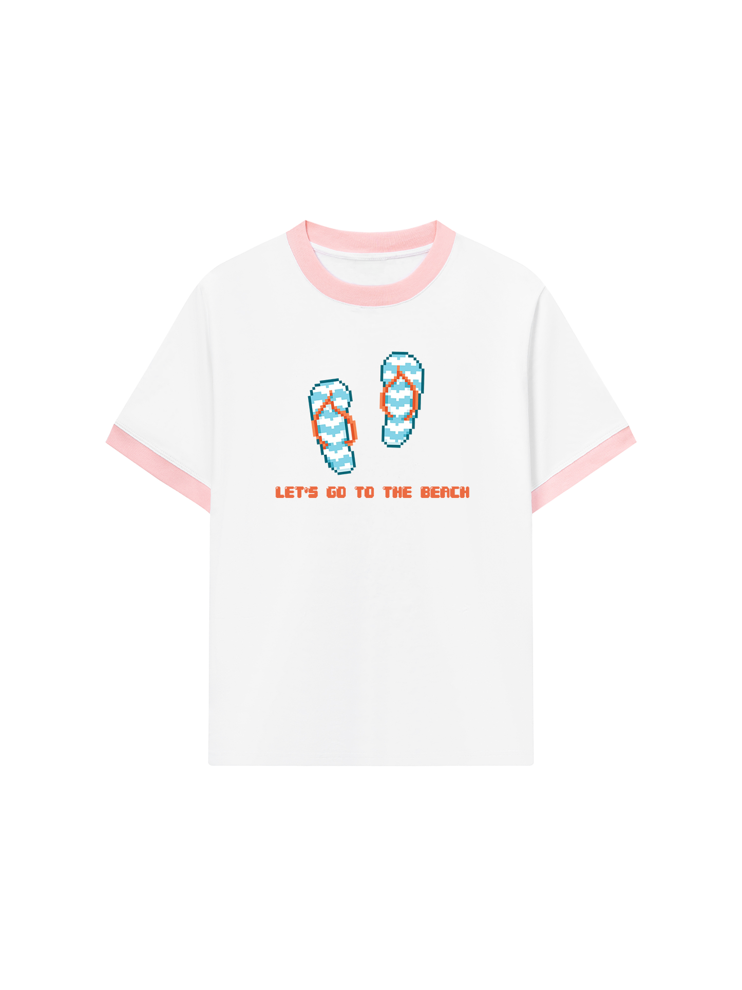 Áo Thun Ringer Relaxed Fit Summer Vibes Let_s Go To The Beach