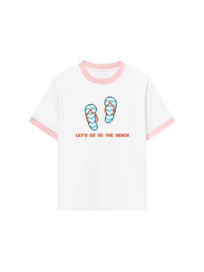 Áo Thun Ringer Relaxed Fit Summer Vibes Let_s Go To The Beach