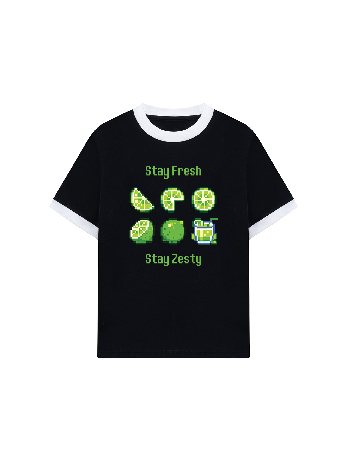 Áo Thun Ringer Relaxed Fit Summer Vibes Stay Fresh Stay Zesty