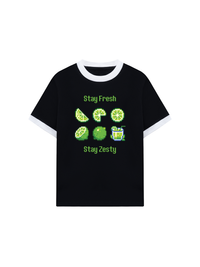 Áo Thun Ringer Relaxed Fit Summer Vibes Stay Fresh Stay Zesty