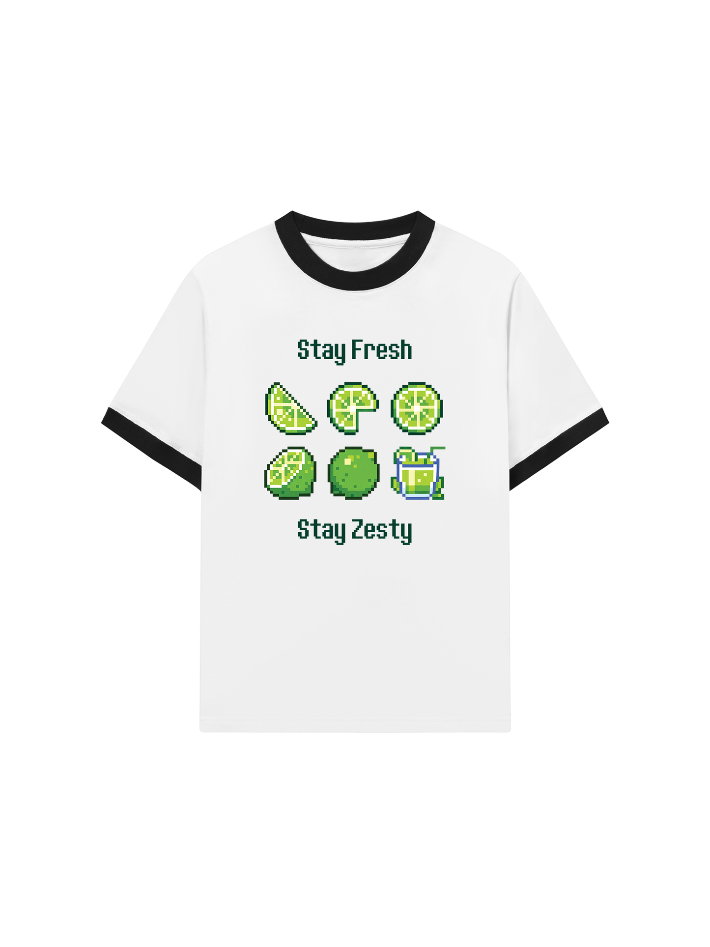 Áo Thun Ringer Relaxed Fit Summer Vibes Stay Fresh Stay Zesty