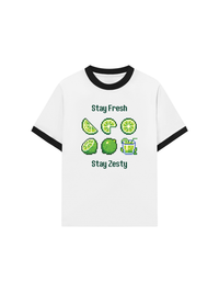 Áo Thun Ringer Relaxed Fit Summer Vibes Stay Fresh Stay Zesty