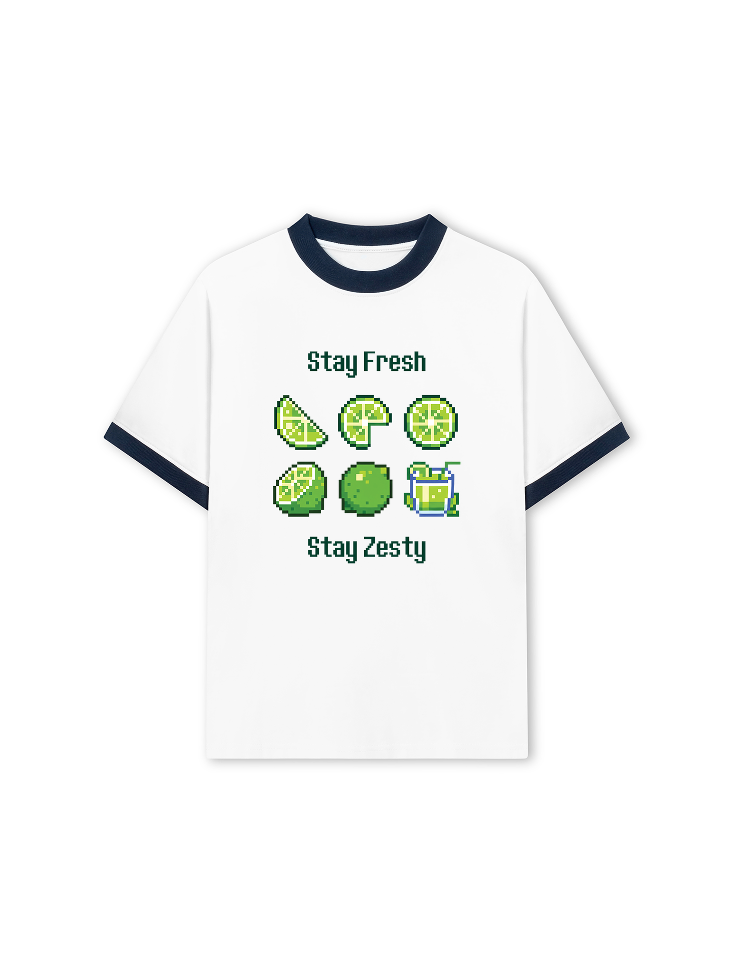 Áo Thun Ringer Relaxed Fit Summer Vibes Stay Fresh Stay Zesty