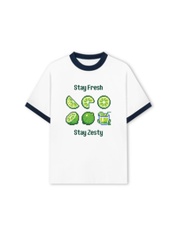 Áo Thun Ringer Relaxed Fit Summer Vibes Stay Fresh Stay Zesty