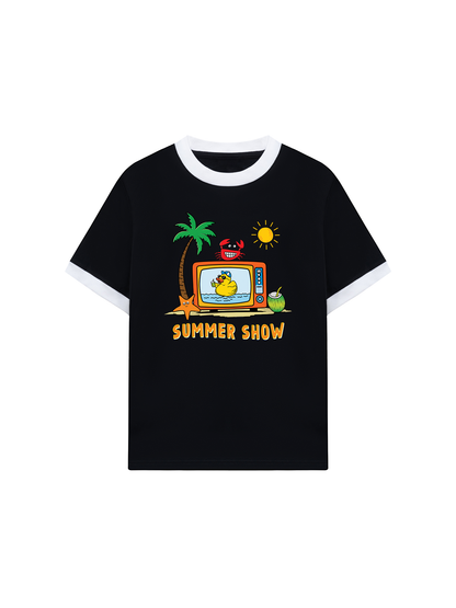Áo Thun Ringer Relaxed Fit Summer Vibes Summer Show