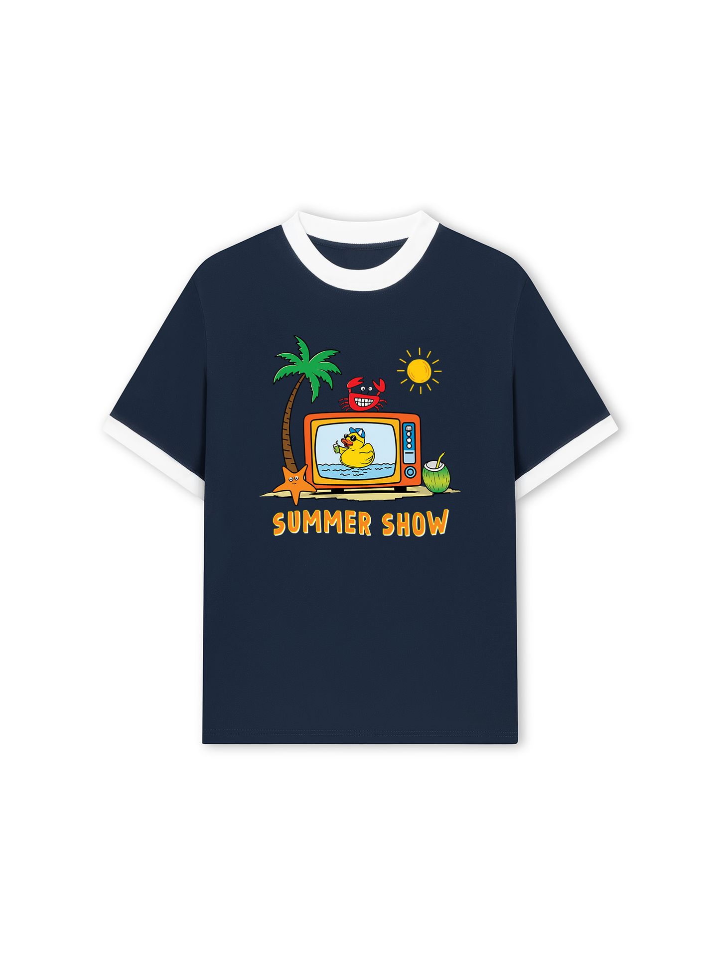 Áo Thun Ringer Relaxed Fit Summer Vibes Summer Show