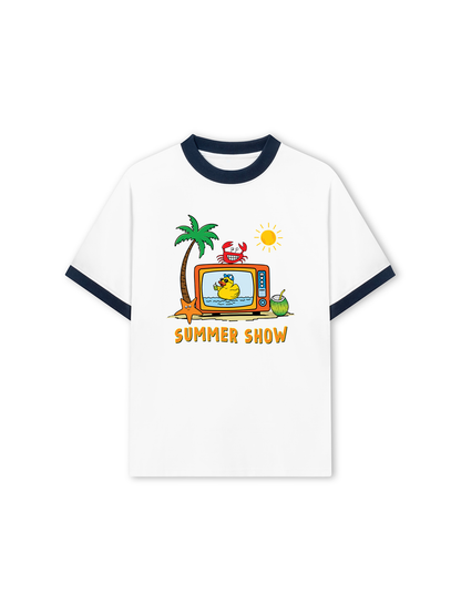 Áo Thun Ringer Relaxed Fit Summer Vibes Summer Show