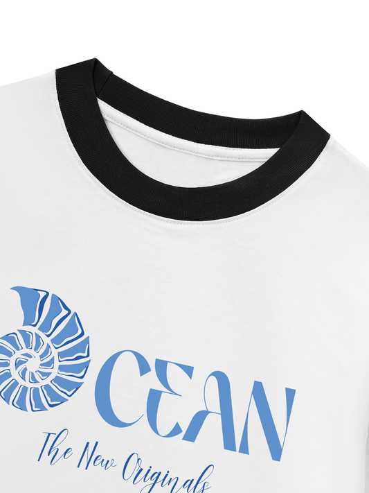 Áo Thun Ringer Relaxed Fit Summer Vibes Ocean