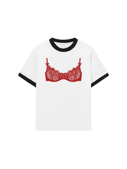 Áo Thun Ringer Relaxed Fit Red Bikini