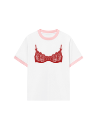 Áo Thun Ringer Relaxed Fit Red Bikini