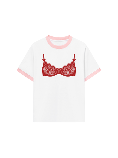 Áo Thun Ringer Relaxed Fit Red Bikini