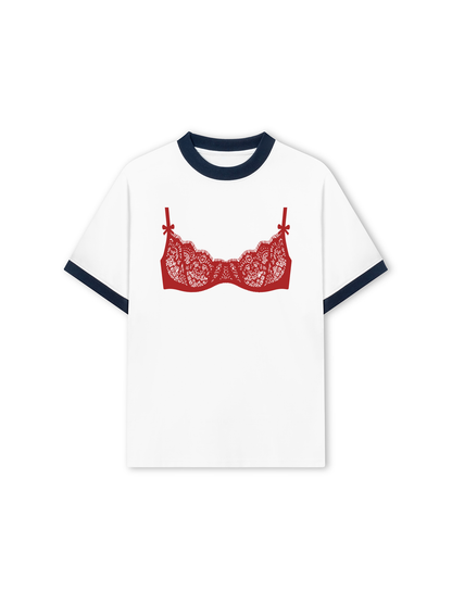 Áo Thun Ringer Relaxed Fit Red Bikini