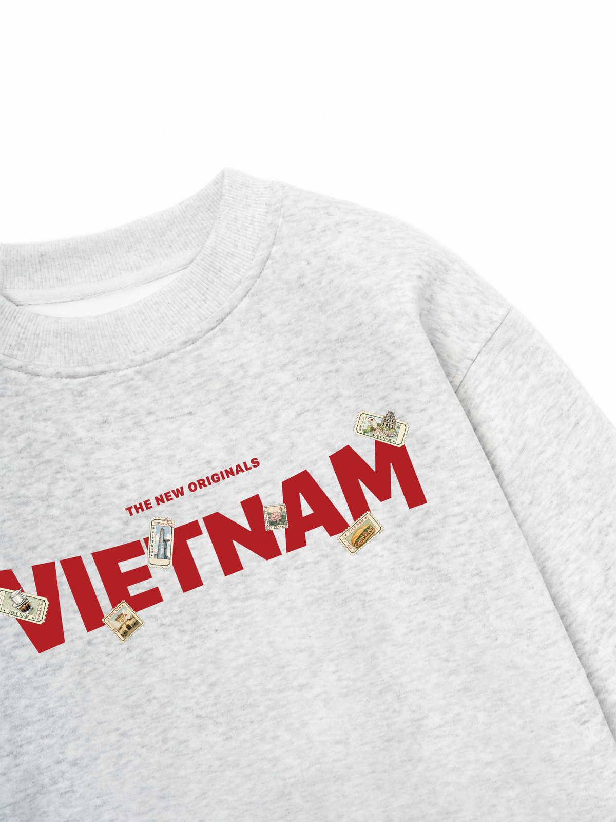 Áo Sweater Nỉ Hai Da Vietnam Stamp