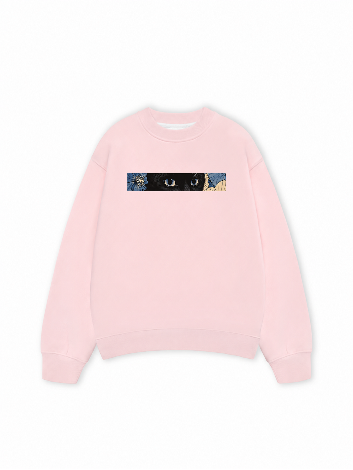 Áo Sweater Nỉ Hai Da Blue Flower Cat