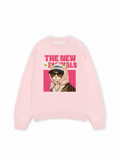 Áo Sweater Nỉ Hai Da Power Cat