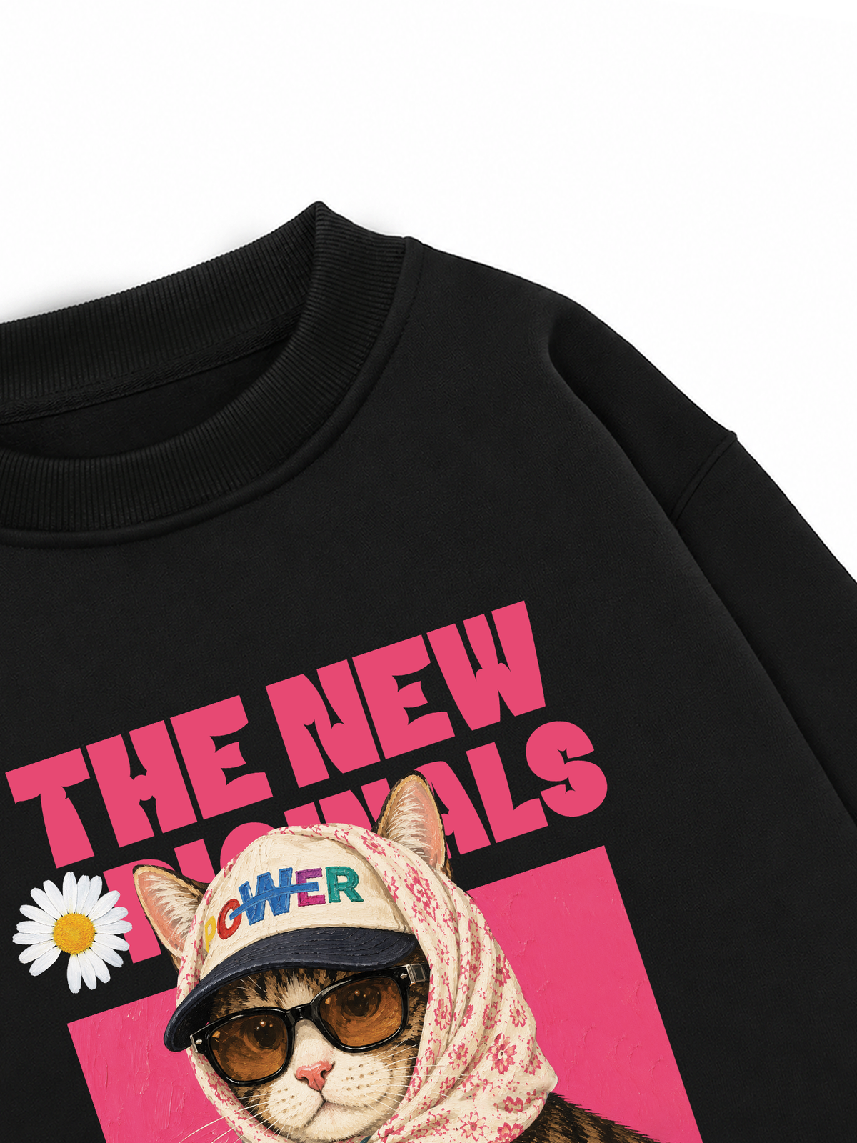Áo Sweater Nỉ Hai Da Power Cat