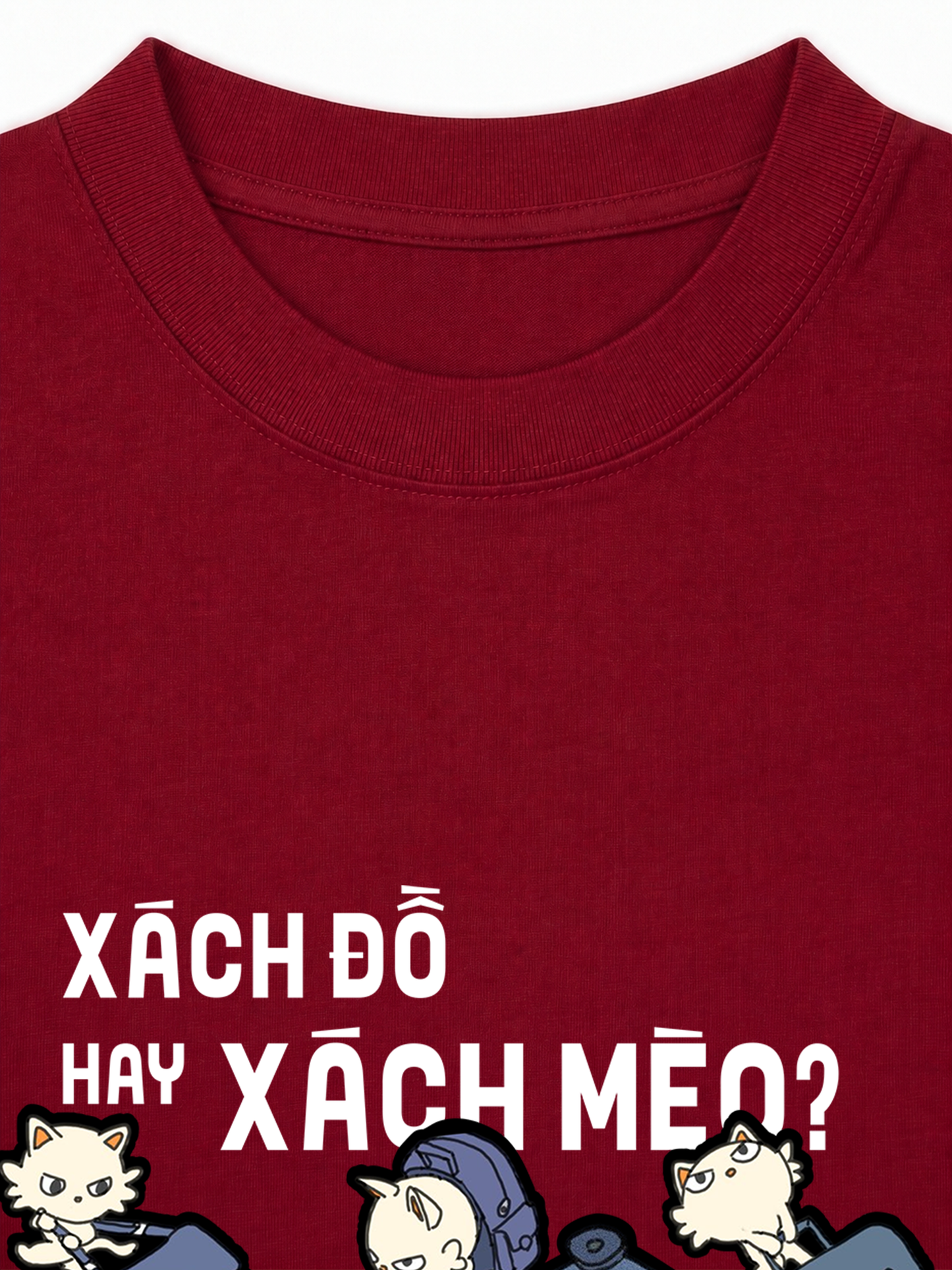 Áo Thun Relaxed Fit Hội Mèo Xách Vali