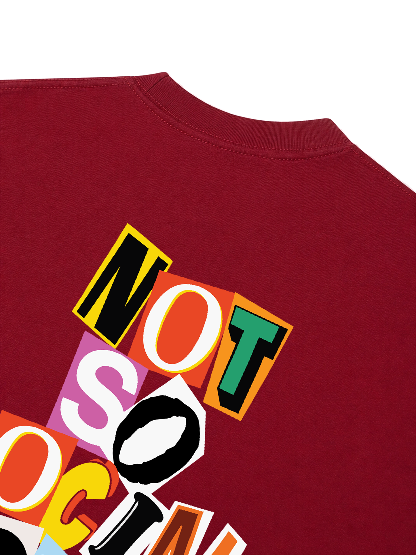 Áo Thun Relaxed Fit Not So Social Today Scrapped Notes