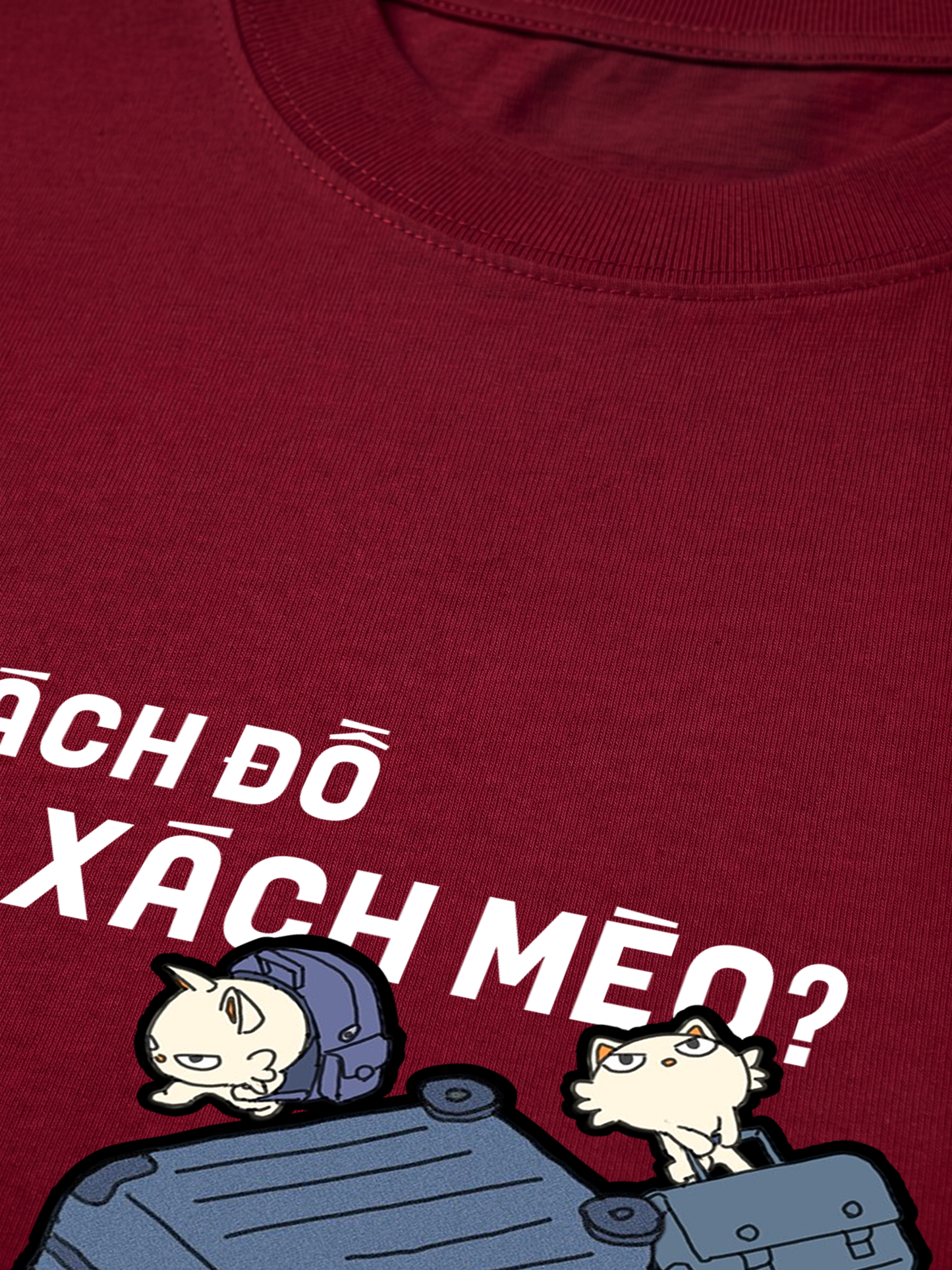 Áo Thun Relaxed Fit Hội Mèo Xách Vali